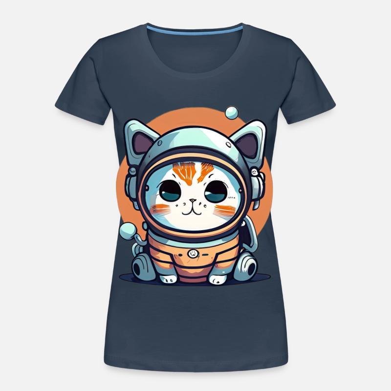 Chatstronaute mignon #11 T-shirt bio Premium Femme
