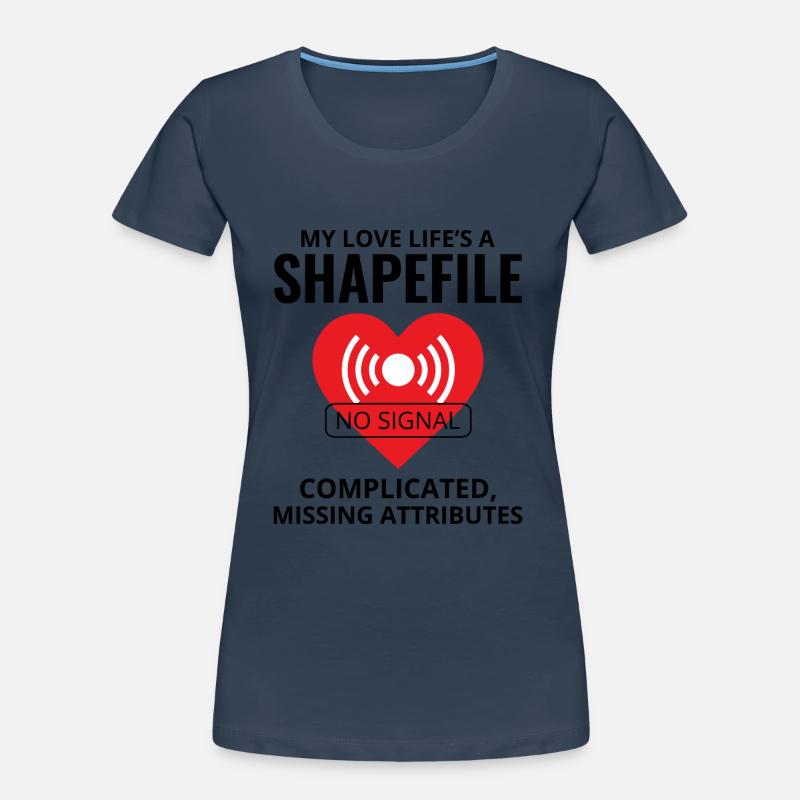 Shapefile GIS Analyst Humor Geospatial Tech Frauen Premium Bio T-Shirt