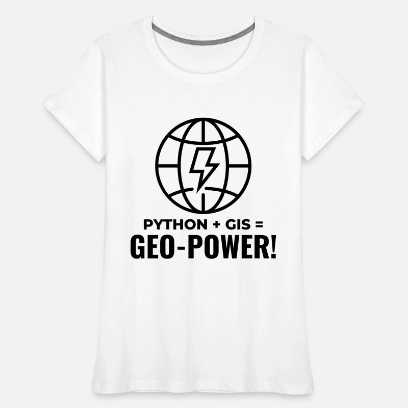 Python SIG Géo-Puissance Programmation Géospatial T-shirt bio Premium Femme