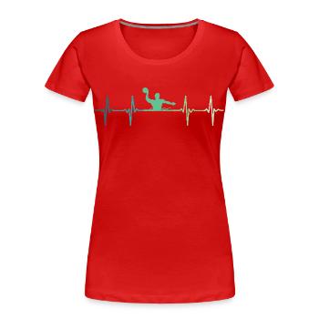 Wasserball Herzschlag Wasserball - Frauen Premium Bio T-Shirt -  - Vorne - Mia (176cm)