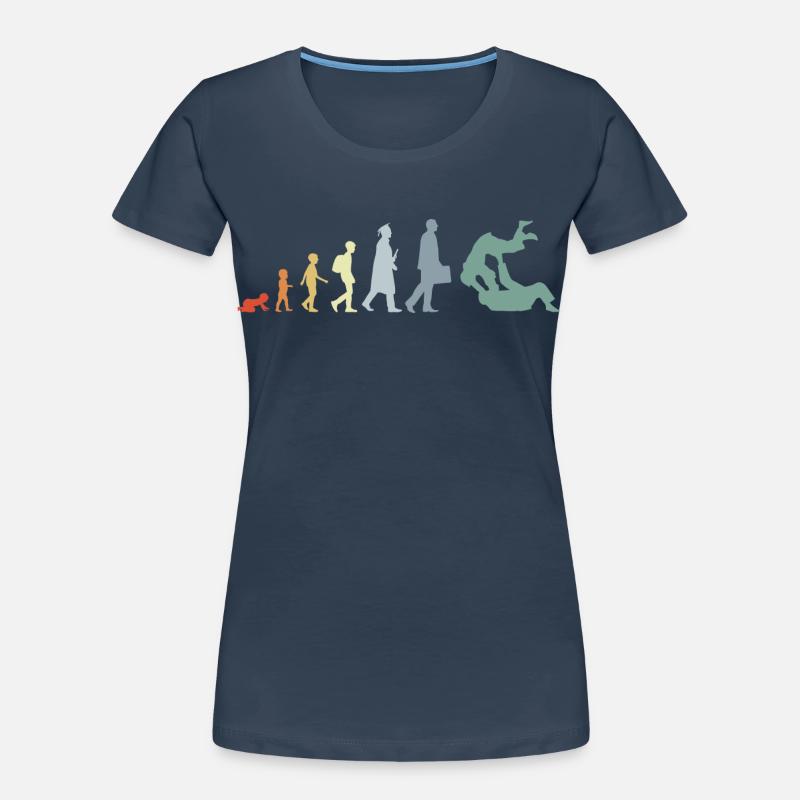 Vintage Judo Evolution Frauen Premium Bio T-Shirt