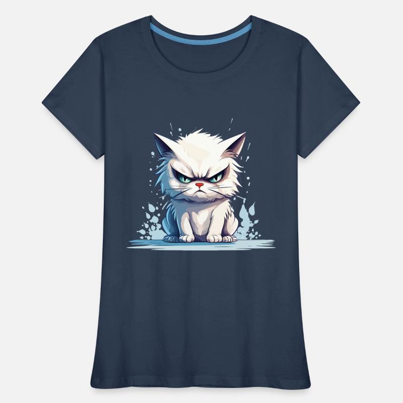 cat grumpy grumpy grumpy meow funny Women's Premium Organic T-Shirt