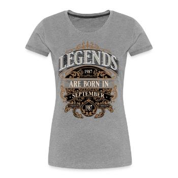 1987 September born Birthday Year of birth - Women's Premium Organic T-Shirt -  - Front - Mia (176cm)