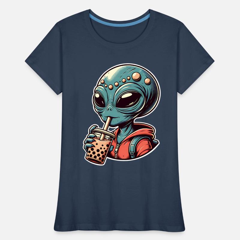 Alien Bubble Tea Frauen Premium Bio T-Shirt