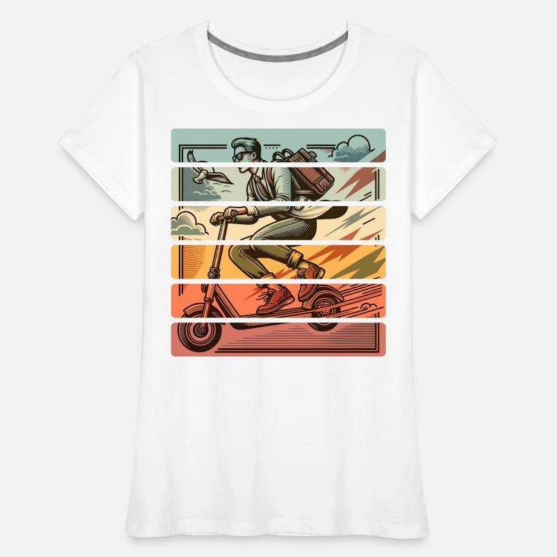 E-Scooter E-Roller Tretroller Frauen Premium Bio T-Shirt