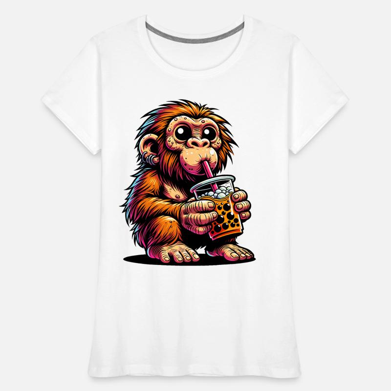 Neanderthal Bubble Tea Women's Premium Organic T-Shirt