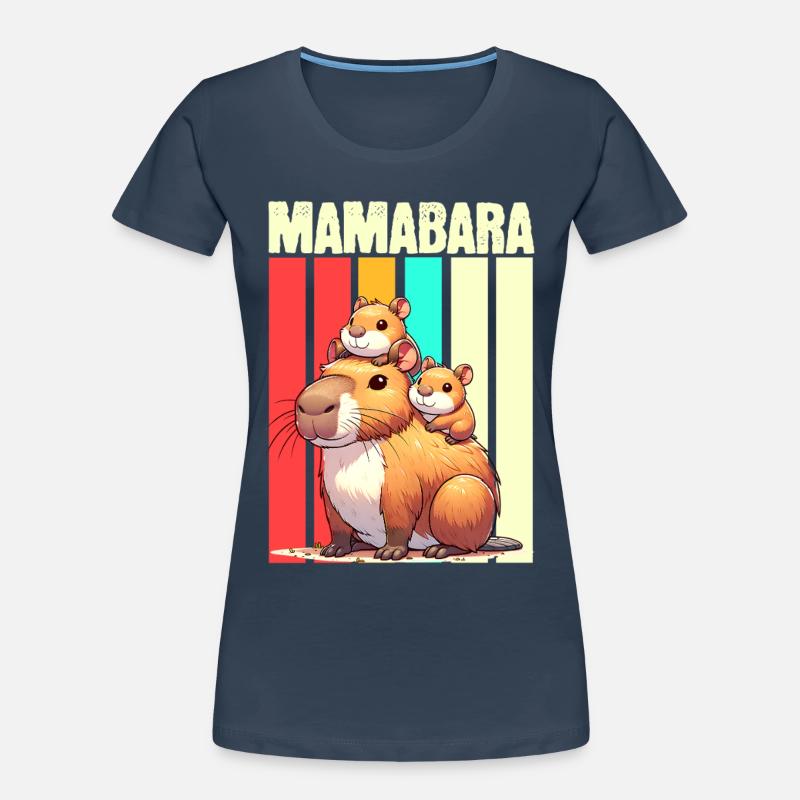 Mamabara Mutter Capybara Frauen Premium Bio T-Shirt