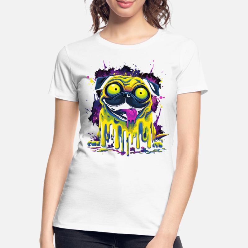 Carlin psychédélique trippant Style de graffiti coloré T-shirt bio Premium Femme