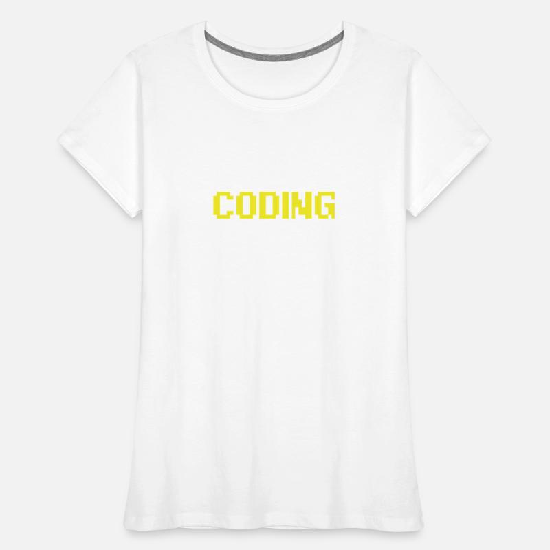 I stopped coding to be here Frauen Premium Bio T-Shirt