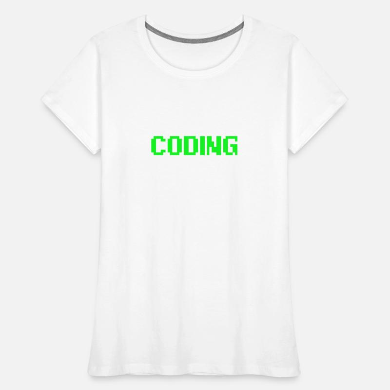 I stopped coding to be here Frauen Premium Bio T-Shirt
