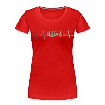 Échecs Battement de coeur jeux d'échecs - T-shirt bio Premium Femme -  - Devant - Mia (176cm)