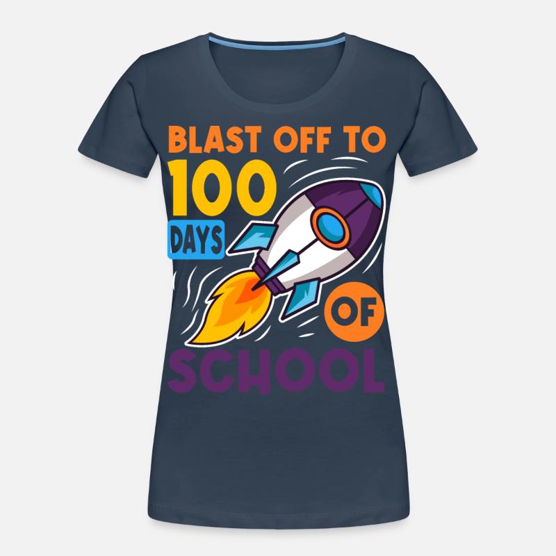 100 jours d’école Astronaute de fusée spatiale T-shirt bio Premium Femme