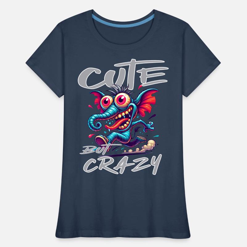 Cute but Crazy Elephant Comic Style Women's Premium Organic T-Shirt