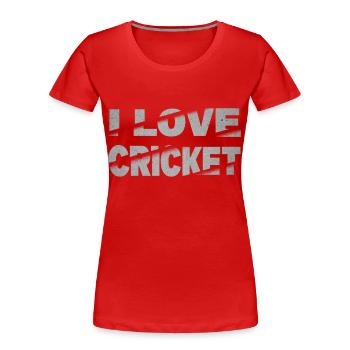 I Love Cricket Cricketer Batsman Sports - Women's Premium Organic T-Shirt -  - Front - Mia (176cm)