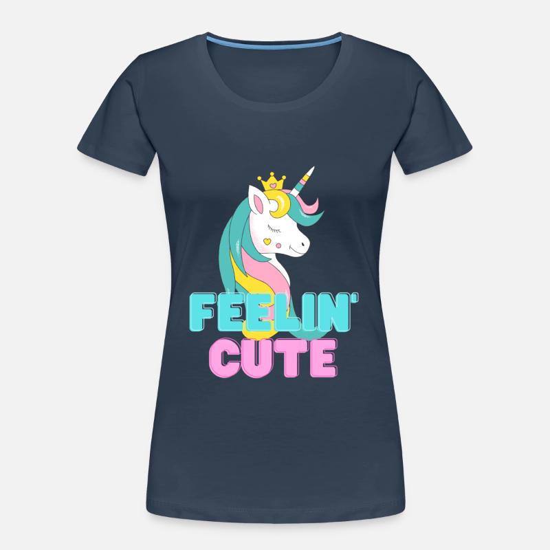 Feeling Cute Einhorn Frauen Premium Bio T-Shirt