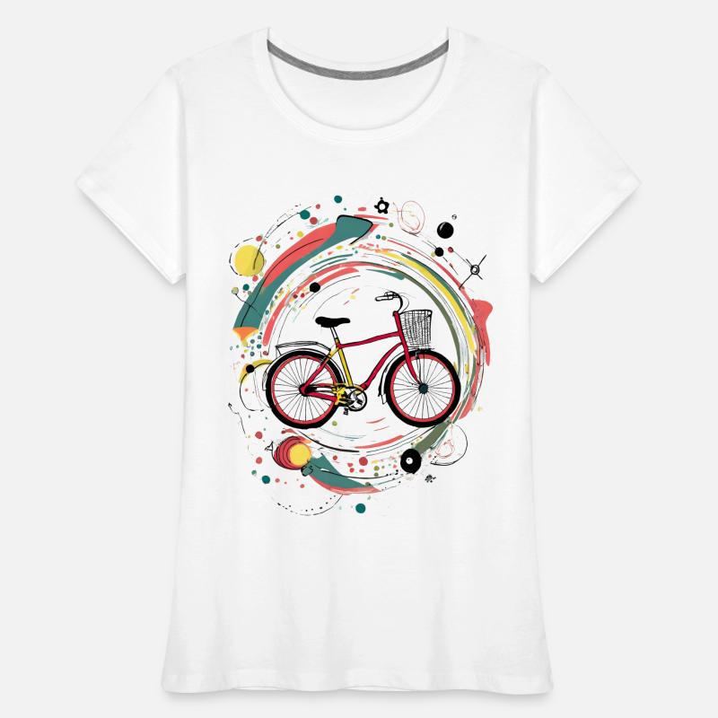 Bicycle illustration with abstract elements Women's Premium Organic T-Shirt