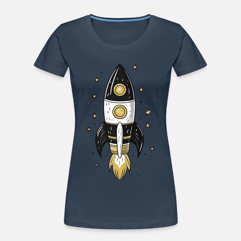 With the rocket into space Women's Premium Organic T-Shirt