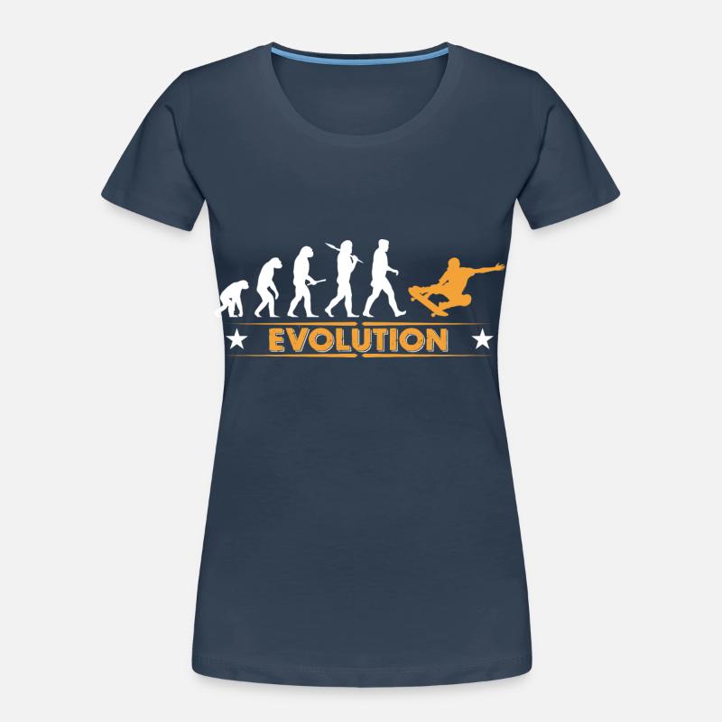 Skateboard Evolution - orange/weiss Frauen Premium Bio T-Shirt
