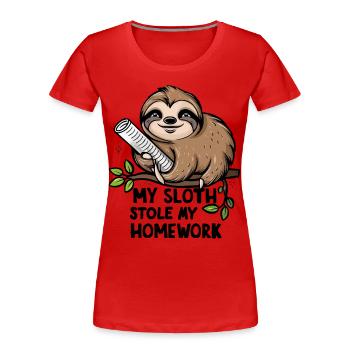 My sloth stole my homework - Women's Premium Organic T-Shirt -  - Front - Mia (176cm)