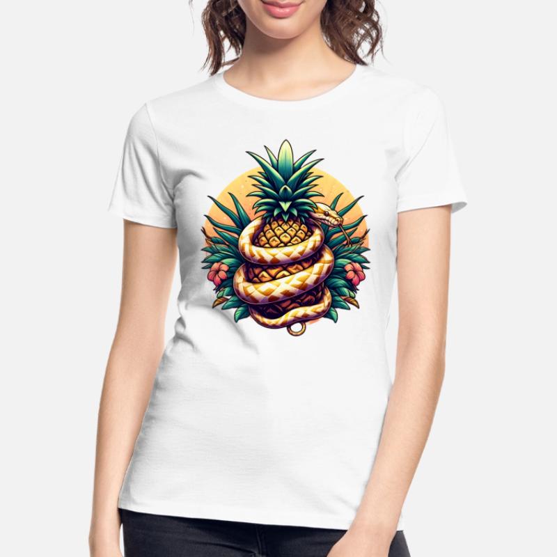 Python autour de l’ananas T-shirt bio Premium Femme