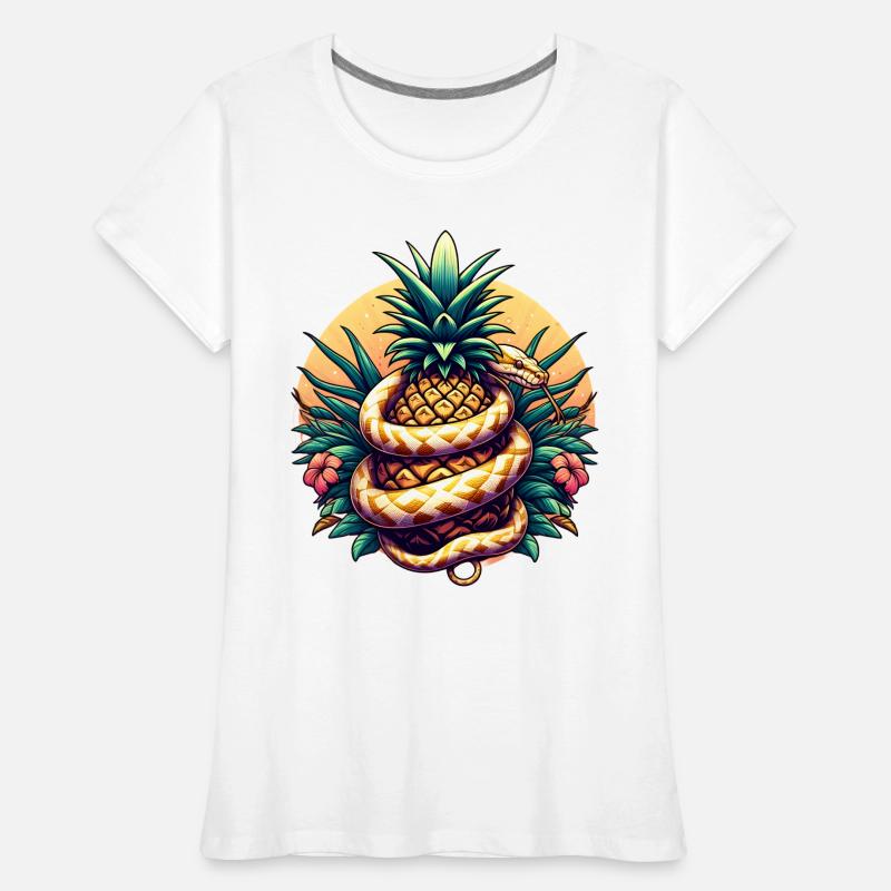 Python autour de l’ananas T-shirt bio Premium Femme