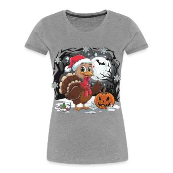 Thanksgiving Truthahn Weihnachten - Frauen Premium Bio T-Shirt -  - Vorne - Mia (176cm)