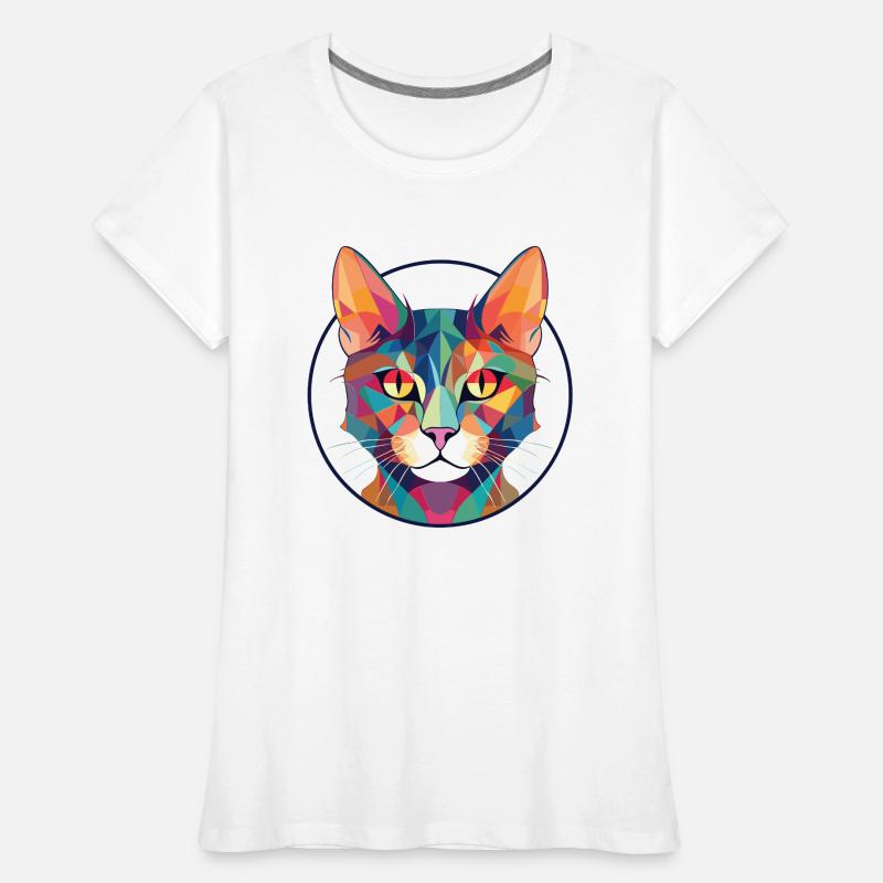 Pixie Bob Cat aquarelle colorée Illustration pour animaux de compagnie T-shirt bio Premium Femme