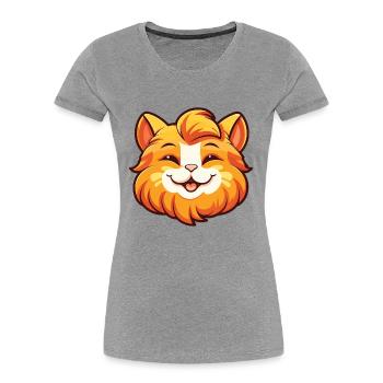 Ingwer Langhaar Katze Karikatur Aquarell Clipart - Frauen Premium Bio T-Shirt -  - Vorne - Mia (176cm)
