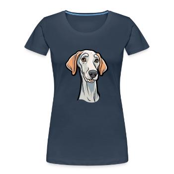 Sloughi Hunderasse Cartoon Kawaii Illustration - Frauen Premium Bio T-Shirt -  - Vorne - Mia (176cm)