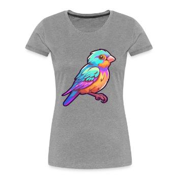 Sparrow Colorful Watercolor Cartoon Kawaii Animal - Women's Premium Organic T-Shirt -  - Front - Mia (176cm)