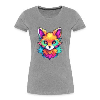 Fuchs Buntes Aquarell Cartoon Kawaii Tier - Frauen Premium Bio T-Shirt -  - Vorne - Mia (176cm)