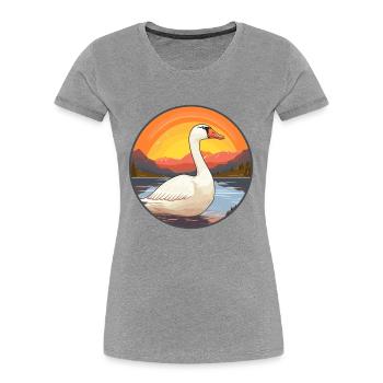 Goose Colorful Watercolor Cartoon Kawaii Animal - Women's Premium Organic T-Shirt -  - Front - Mia (176cm)