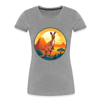 Kangourou Aquarelle Colorée Dessin Animé Kawaii Animal - T-shirt bio Premium Femme -  - Devant - Mia (176cm)