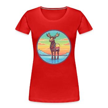 Karibu Aquarell Karikatur Kawaii Clipart Tier - Frauen Premium Bio T-Shirt -  - Vorne - Mia (176cm)
