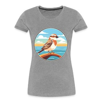 Sparrow Watercolor Cartoon Kawaii Clipart Animal - Women's Premium Organic T-Shirt -  - Front - Mia (176cm)