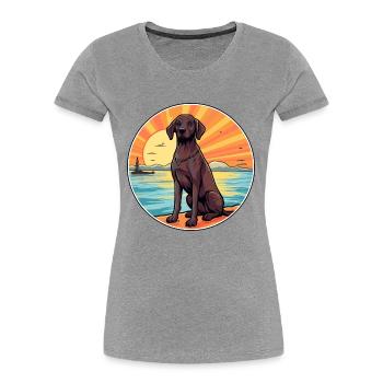 Berger De Beauce Dog Breed Cartoon Kawaii Clipart - Women's Premium Organic T-Shirt -  - Front - Mia (176cm)