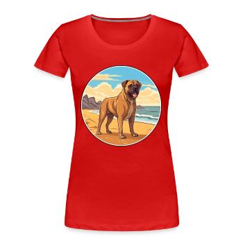 Perro de Presa Canario Hunderasse Cartoon Kawaii - Frauen Premium Bio T-Shirt -  - Vorne - Mia (176cm)