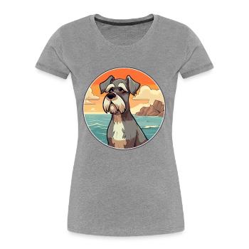 Standard Schnauzer Dog Breed Cartoon Kawaii Dog - Women's Premium Organic T-Shirt -  - Front - Mia (176cm)