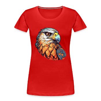 Falcon Colorful Watercolor Cartoon Kawaii Animal - Women's Premium Organic T-Shirt -  - Front - Mia (176cm)