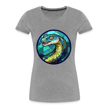 Anaconda Buntglas Bunte Karikatur Kawaii Ani - Frauen Premium Bio T-Shirt -  - Vorne - Mia (176cm)