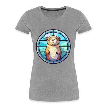 Gopher Stained Glass Colorful Cartoon Kawaii Anima - Women's Premium Organic T-Shirt -  - Front - Mia (176cm)