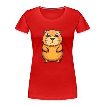 Gopher Cute Cartoon Kawaii Watercolor Animal Pet - Women's Premium Organic T-Shirt -  - Front - Mia (176cm)