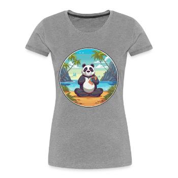 Panda Cartoon Yoga Strand Sommer Illustration - Frauen Premium Bio T-Shirt -  - Vorne - Mia (176cm)
