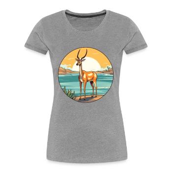 Impala Aquarell Karikatur Kawaii Clipart Tier - Frauen Premium Bio T-Shirt -  - Vorne - Mia (176cm)