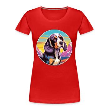Ariege Pointer Hund Rasse Cartoon Kawaii Aquarell - Frauen Premium Bio T-Shirt -  - Vorne - Mia (176cm)