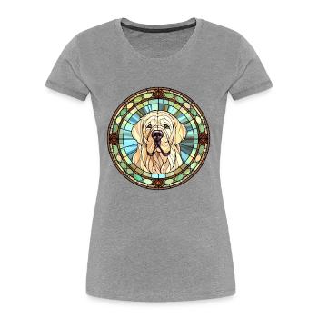 Pyrenäen-Mastiff-Hunderasse Buntglas Bunt - Frauen Premium Bio T-Shirt -  - Vorne - Mia (176cm)