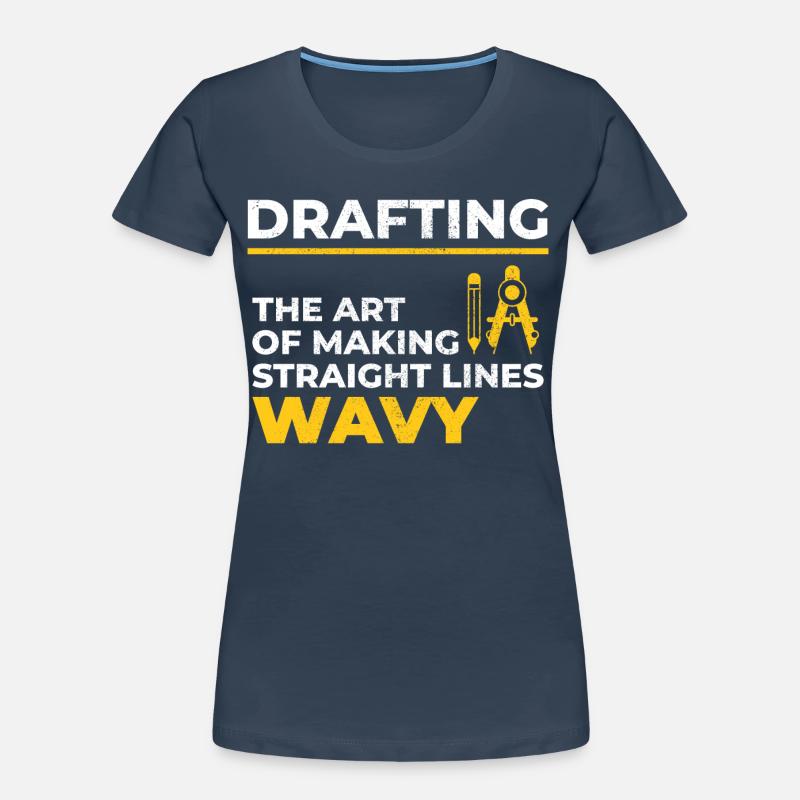 Architect Drafting Wavy Lines Construction Funny Women's Premium Organic T-Shirt
