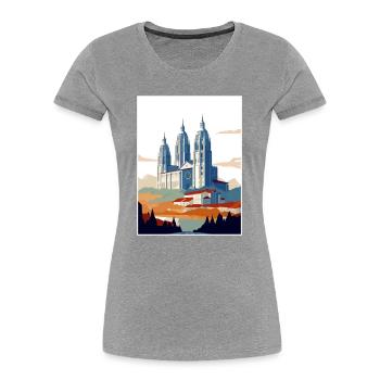 Santiago De Compostela Spanien Vintage Reiseposter - Frauen Premium Bio T-Shirt -  - Vorne - Mia (176cm)