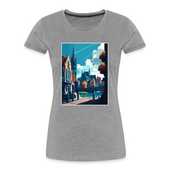 Gent Belgien Vintage Reiseposter WPA Souvenir - Frauen Premium Bio T-Shirt -  - Vorne - Mia (176cm)