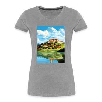 Château de Ptuj Slovénie Lac Bled Affiche de voyage - T-shirt bio Premium Femme -  - Devant - Mia (176cm)